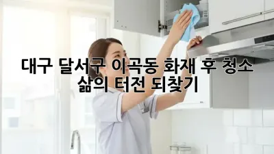 대구 달서구 이곡동 화재 후 청소: 삶의 터전 되찾기