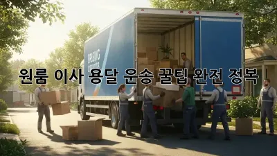 원룸 이사, 용달 운송 꿀팁 완전 정복!