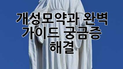 개성모약과 완벽 가이드: 궁금증 해결!